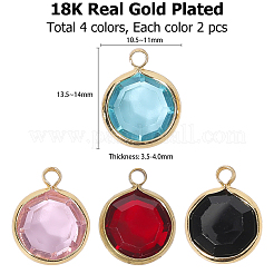 8Pcs 4 Colors K9 Glass Charms&nbsp;GLAA-DJ0001-04P