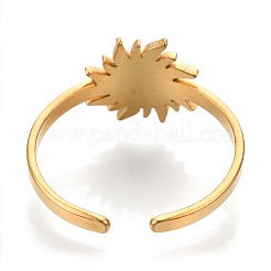 Ion Plating(IP) 304 Stainless Steel Sun Cuff Rings&nbsp;RJEW-N038-116LG