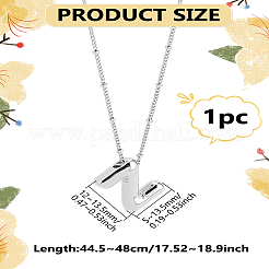 1pc Brass Chain with Alloy Letter Pendants Necklaces&nbsp;NJEW-LP0001-41Z-P