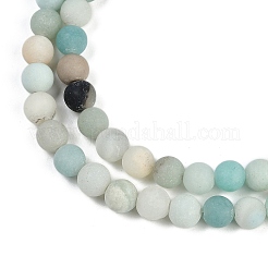 Natural Flower Amazonite Beads Strands&nbsp;G-F591-15-6mm