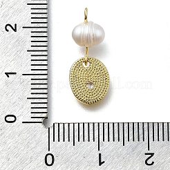 Brass Micro Pave Cubic Zirconia Pendants&nbsp;KK-B132-01G-02