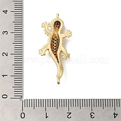 Rack Plating Brass Micro Pave Turquoise Color Cubic Zirconia Connector Charms&nbsp;KK-K377-54G