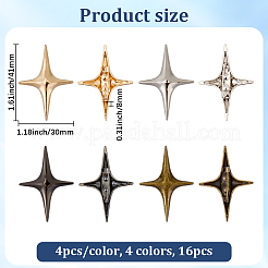16Ocs 4 Colors Star Alloy Kilt Pins for Clothes&nbsp;JEWB-CY0001-03