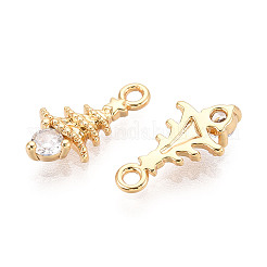Brass Micro Pave Cubic Zirconia Charms&nbsp;KK-N263-144A-G