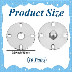 10Pairs Alloy Snap Buttons&nbsp;FIND-CY0001-53P