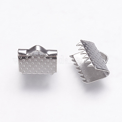 Tarnish Resistant 201 Stainless Steel Ribbon Crimp Ends&nbsp;STAS-P160-01P