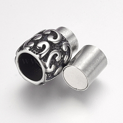 304 Stainless Steel Magnetic Clasps with Glue-in Ends&nbsp;X-STAS-F124-05AS