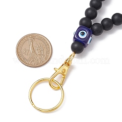 Round Silicone & Resin Evil Eye Beads Name Card Necklace Lanyard&nbsp;NJEW-JN05095-01