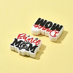 5Pcs 5 Styles Mother's Day Silicone Beads&nbsp;SIL-FS0001-05