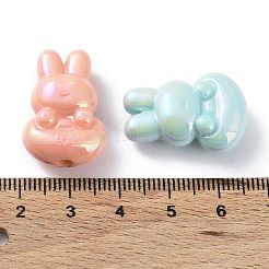 UV Plating Rainbow Iridescent Acrylic Beads&nbsp;X-OACR-A029-10