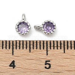 Brass Pave Cubic Zirconia Pendants&nbsp;KK-H204-03P-03