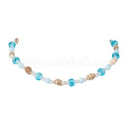 Summer Beach Natural Shell & Glass & Synthetic Turquoise Beaded Necklaces for Women&nbsp;NJEW-JN05247