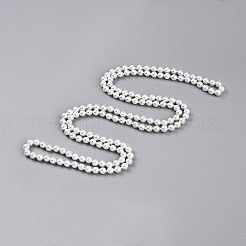 8.2MM Baking Paint Pearlized Glass Pearl Round Beaded Long Necklaces&nbsp;HY-T002-03A