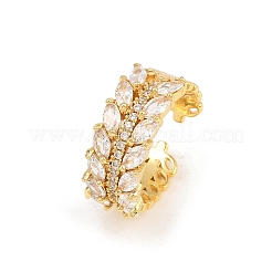 Brass Micro Pave Cubic Zirconia Cuff Rings for Women&nbsp;RJEW-Z113-49G