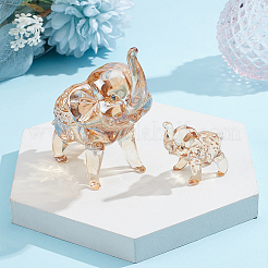 2Pcs 2 Styles Natural Quartz Crystal Elephant Ornaments&nbsp;DJEW-ME0001-06
