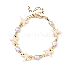 Natural Cultured Freshwater Pearl & Synthetic Turquoise & Non-magnetic Synthetic Hematite Beaded Bracelets for Women&nbsp;BJEW-JB14092
