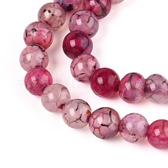 Dyed Natural Dragon Veins Agate Beads Strands&nbsp;G-Q462-128A-8mm