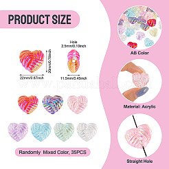 35Pcs UV Plating Iridescent Acrylic Beads&nbsp;OACR-TA0004-20