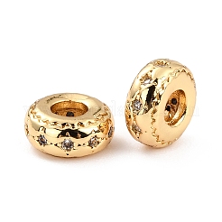 Brass Micro Pave Clear Cubic Zirconia Beads&nbsp;ZIRC-P091-05B-G-RS