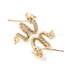 Brass Micro Pave Cubic Zirconia Stud Earrings&nbsp;EJEW-Q800-23KCG