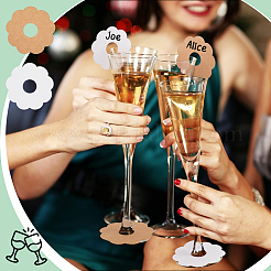 150Pcs 2 Colors Flower Paper Wine Glass Charms&nbsp;AJEW-FG0006-21