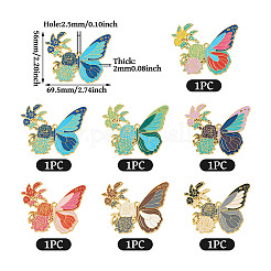 7Pcs 7 Colors Rack Plating Alloy Enamel Big Pendants&nbsp;ENAM-TA0002-71