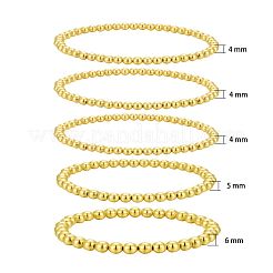 Round Brass Beaded Stretch Bracelets&nbsp;BJEW-JB05982