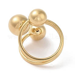 Ion Plating(IP) 304 Stainless Steel Adjustable Cuff Rings for Women&nbsp;RJEW-G315-04G