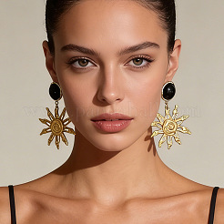 Alloy Resin Stud Dangle Earrings for Women&nbsp;WG6B4A6-01