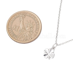Clover Brass Pendant 304 Stainless Steel Cable Chain Necklaces for Women&nbsp;NJEW-JN05601-02