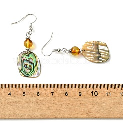 Natural Paua Shell Dangle Earrings&nbsp;EJEW-JE07429-02