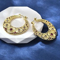 Brass Hoop Earrings&nbsp;EJEW-Z086-07G