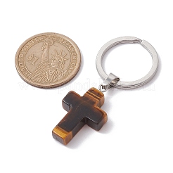 Natural Tiger Eye Keychains&nbsp;KEYC-JKC00729-04