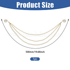 ABS Plastic Pearl Round Bead with Iron Christmas Trees Decoration&nbsp;HJEW-PH02601