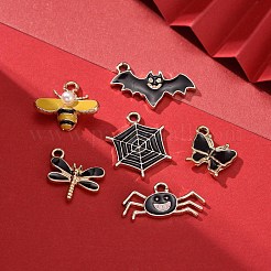 36Pcs 6 Style Light Gold Plated Alloy Pendants&nbsp;ENAM-ZZ0001-05