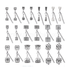 20Pcs 10 Styles Alloy Cord Ends with Lobster Claw Clasps&nbsp;HJEW-PH02011