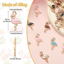 50Pcs 5 Colors Light Gold Plated Alloy Enamel Pendants&nbsp;ENAM-CJ0003-69