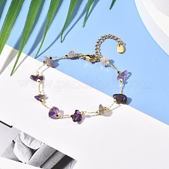 Natural Mixed Gemstone Chip Beaded Bracelet for Girl Women&nbsp;BJEW-JB06983