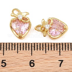 Brass Pave Cubic Zirconia Charms&nbsp;KK-Q085-17G-02
