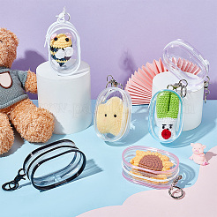 6Pcs 6 Colors Portable Travel Transparent Plastic Zipper Bags with Alloy Clasps&nbsp;ABAG-GA0001-29B