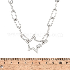 304 Stainless Steel Paperclip Chain Necklaces&nbsp;NJEW-JN06369-01