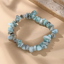 Natural Larimar Beaded Stretch Bracelets&nbsp;X-BJEW-JB02680-01