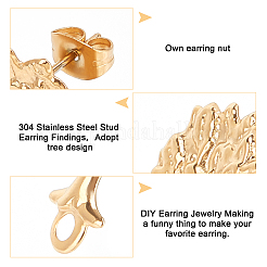 20Pcs 2 Colors 304 Stainless Steel Stud Earring Findings&nbsp;STAS-PH0001-69