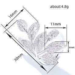 Brass Micro Pave Clear Cubic Zirconia Finger Rings&nbsp;FS-WG77E03-03