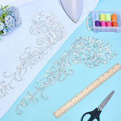 1 Pair Flower Polyester Embroidery Sew on Flower Appliques&nbsp;PATC-ME0001-02