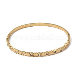 304 Stainless Steel Crystal Rhinestone Heart Hinged Cuff Bangles for Women&nbsp;SA-CBA61B8-10G