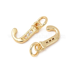 Brass Micro Pave Cubic Zirconia Charms&nbsp;X-KK-I382-03G-J
