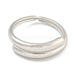 Non-Tarnish 304 Stainless Steel Bypass Open Cuff Ring for Women&nbsp;RJEW-A043-16P