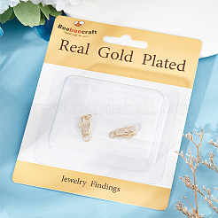 3Pcs Brass Micro Pave Clear Cubic Zirconia Lobster Claw Clasps&nbsp;ZIRC-BBC0002-19