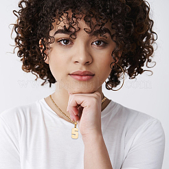 1Pc 304 Stainless Steel Figaro Chain Number Pendant Necklaces&nbsp;NJEW-BBC0001-28E-G